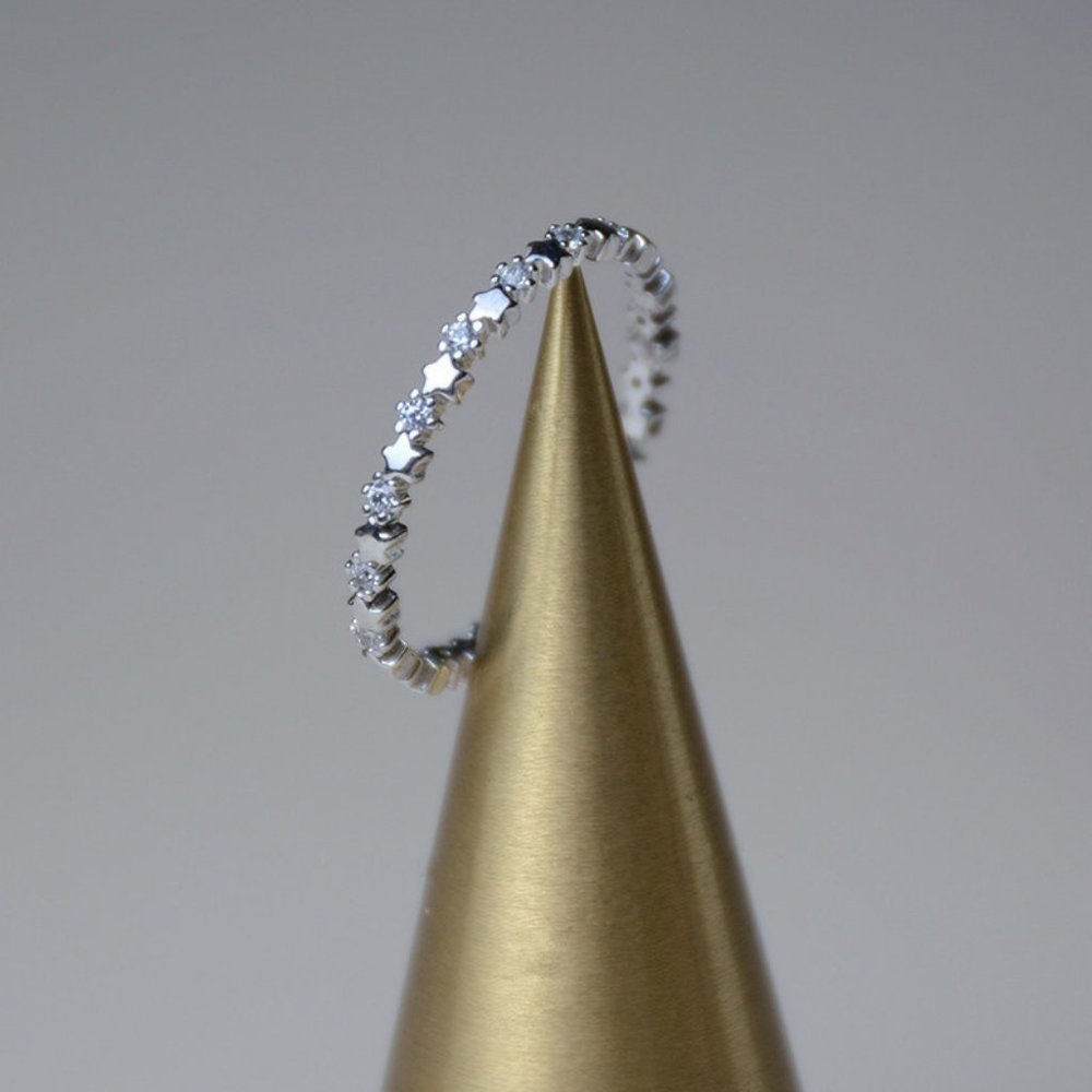 Crystal Star Zircon Rings CZ Crystal Star Ring , Silver Star Ring , Y2K jewelry